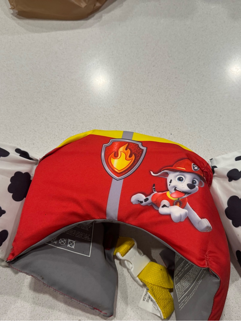 Paw Patrol Red, Yellow & White Kids Float Jacket with Dalmatian Spot Sleeves